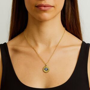NEW Gold Evil Eye Pendant Necklace Protective Symbol, Dainty Chain, Boho Jewelry